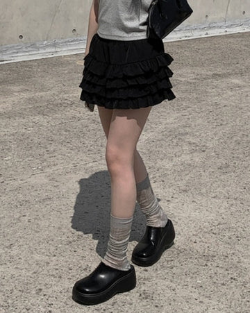 Lit Tiered Mini Skirt Pants
